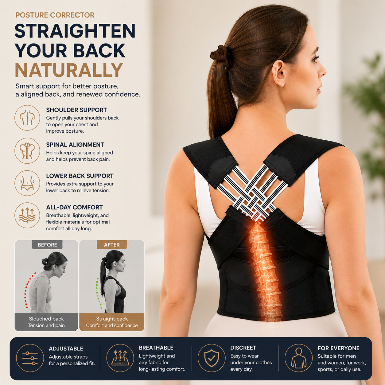 Veyora™ — Adjustable Back Posture Corrector