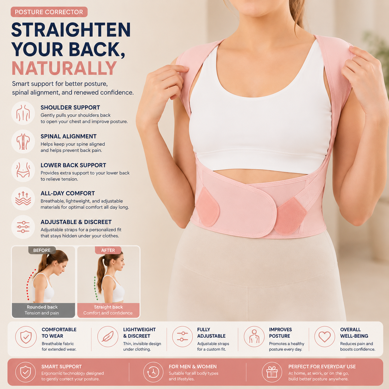 Veyora™ — Adjustable Back Posture Corrector