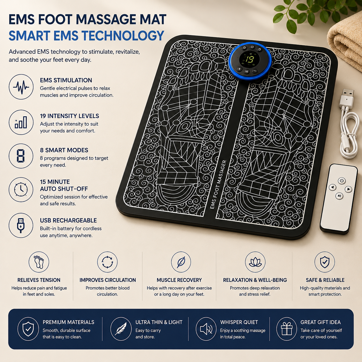 Veyora™ — Rechargeable Foot Massage Pad
